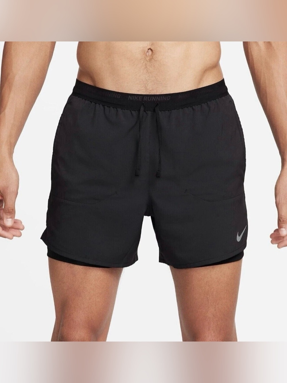 Nike Stride Men's Dri-FIT 5" 2-in-1 Running Shorts Black Size XL